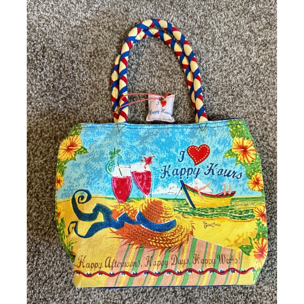 Goin' Costal Sun N Sand Handbag Purse Beach Vacation Happy Hour Tote